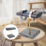 Maxbell Luxury Marble Base Fashion Watch Display Stand Jewelry Case for Vanity Top silver rod