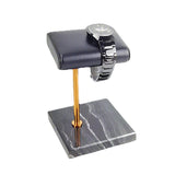 Maxbell Luxury Marble Base Fashion Watch Display Stand Jewelry Case for Vanity Top gold rod