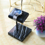 Maxbell Luxury Marble Base Fashion Watch Display Stand Jewelry Case for Vanity Top silver rod