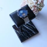 Maxbell Luxury Marble Base Fashion Watch Display Stand Jewelry Case for Vanity Top silver rod