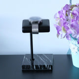 Maxbell Luxury Marble Base Fashion Watch Display Stand Jewelry Case for Vanity Top silver rod