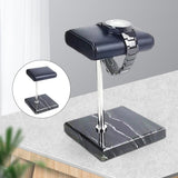Maxbell Luxury Marble Base Fashion Watch Display Stand Jewelry Case for Vanity Top black rod