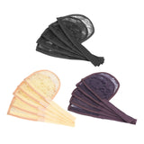 Maxbell 4x5pcs Hair Net for Making Ponytail Weaving Net Wig Caps Hair Accessories black