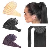 Maxbell 3x5pcs Hair Net for Making Ponytail Weaving Net Wig Caps Hair Accessories black