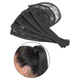 Maxbell 3x5pcs Hair Net for Making Ponytail Weaving Net Wig Caps Hair Accessories black