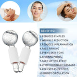 Maxbell 2xFacial Cooling Ice Globes Crystal Ball for Facial Neck Care Pink White