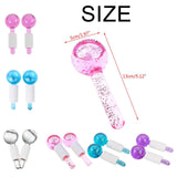 Maxbell 2xFacial Cooling Ice Globes Crystal Ball for Facial Neck Care Pink White