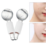 Maxbell 2xFacial Cooling Ice Globes Crystal Ball for Facial Neck Care Pink White