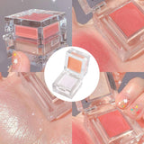 Maxbell 2x 2-in-1 Mini Face Blusher Dual Color for Boy Girl Professional Use Makeup 01