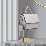 Maxbell 2xHandbag Display Rack Shoulder Bags Purse Stand Multi Purpose for Countertop Gold Mirror