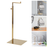 Maxbell 2xHandbag Display Rack Shoulder Bags Purse Stand Multi Purpose for Countertop Gold Mirror