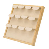 Maxbell Earring Display Stand Holder Jewelry Organizer Wooden for Ornament Home Use White
