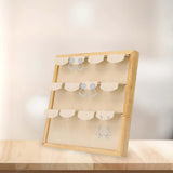 Maxbell Earring Display Stand Holder Jewelry Organizer Wooden for Ornament Home Use White