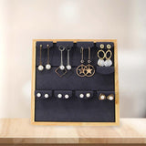 Maxbell Earring Display Stand Holder Jewelry Organizer Wooden for Ornament Home Use Black