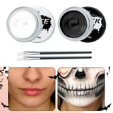 Maxbell 3xWhite and Black Face Body Paint Face Painting Pigment for Club Party Prom