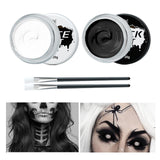 Maxbell 6xWhite and Black Face Body Paint Face Painting Pigment for Club Party Prom