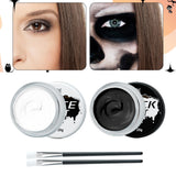 Maxbell 6xWhite and Black Face Body Paint Face Painting Pigment for Club Party Prom