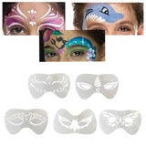 Maxbell 5xFace Painting Stencil Kit Makeup Art Painting Smooth Lightweight Reusable Butterfly