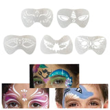 Maxbell 3xFace Painting Stencil Kit Makeup Art Painting Smooth Lightweight Reusable Butterfly