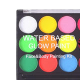 Maxbell 2xFace Body Paint Makeup Painting Kit with Brush for Holiday Artist Kids Adult