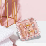 Maxbell 10 Pieces Press on Nail Storage Box Nail Packing Box for Home Use Nail Salon Pink