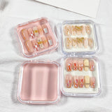 Maxbell 10 Pieces Press on Nail Storage Box Nail Packing Box for Home Use Nail Salon Pink