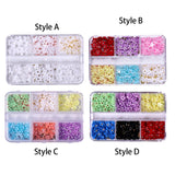 Maxbell Mixed 3D Flower Nail Charms 6 Grids Nail Decoration Supplies for Nail Crafts Style A