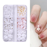 Maxbell Mixed 3D Flower Nail Charms 6 Grids Nail Decoration Supplies for Nail Crafts Style A