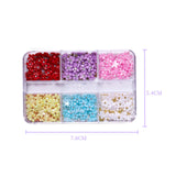 Maxbell Mixed 3D Flower Nail Charms 6 Grids Nail Decoration Supplies for Nail Crafts Style B