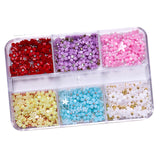 Maxbell Mixed 3D Flower Nail Charms 6 Grids Nail Decoration Supplies for Nail Crafts Style B