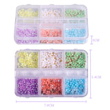 Maxbell Mixed 3D Flower Nail Charms 6 Grids Nail Decoration Supplies for Nail Crafts Style C