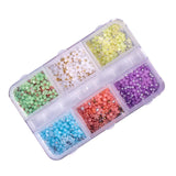 Maxbell Mixed 3D Flower Nail Charms 6 Grids Nail Decoration Supplies for Nail Crafts Style C