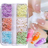 Maxbell Mixed 3D Flower Nail Charms 6 Grids Nail Decoration Supplies for Nail Crafts Style C