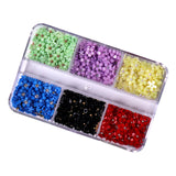 Maxbell Mixed 3D Flower Nail Charms 6 Grids Nail Decoration Supplies for Nail Crafts Style D