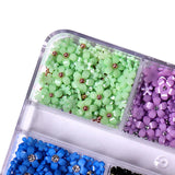 Maxbell Mixed 3D Flower Nail Charms 6 Grids Nail Decoration Supplies for Nail Crafts Style D