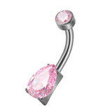 Maxbell Clicker Belly Button Rings Fashion Accessory Rhinestones Belly Piercing Hoop Pink