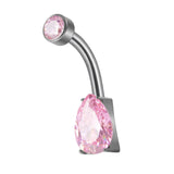 Maxbell Clicker Belly Button Rings Fashion Accessory Rhinestones Belly Piercing Hoop Pink