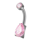 Maxbell Clicker Belly Button Rings Fashion Accessory Rhinestones Belly Piercing Hoop Pink