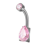 Maxbell Clicker Belly Button Rings Fashion Accessory Rhinestones Belly Piercing Hoop Pink