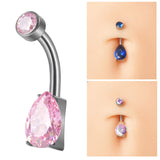 Maxbell Clicker Belly Button Rings Fashion Accessory Rhinestones Belly Piercing Hoop Pink