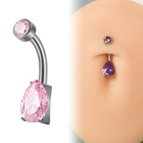 Maxbell Clicker Belly Button Rings Fashion Accessory Rhinestones Belly Piercing Hoop Pink