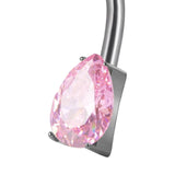 Maxbell Clicker Belly Button Rings Fashion Accessory Rhinestones Belly Piercing Hoop Pink