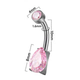 Maxbell Clicker Belly Button Rings Fashion Accessory Rhinestones Belly Piercing Hoop Pink