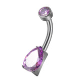 Maxbell Clicker Belly Button Rings Fashion Accessory Rhinestones Belly Piercing Hoop Purple