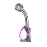 Maxbell Clicker Belly Button Rings Fashion Accessory Rhinestones Belly Piercing Hoop Purple