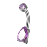 Maxbell Clicker Belly Button Rings Fashion Accessory Rhinestones Belly Piercing Hoop Purple