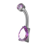 Maxbell Clicker Belly Button Rings Fashion Accessory Rhinestones Belly Piercing Hoop Purple