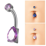 Maxbell Clicker Belly Button Rings Fashion Accessory Rhinestones Belly Piercing Hoop Purple