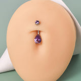 Maxbell Clicker Belly Button Rings Fashion Accessory Rhinestones Belly Piercing Hoop Purple