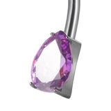 Maxbell Clicker Belly Button Rings Fashion Accessory Rhinestones Belly Piercing Hoop Purple
